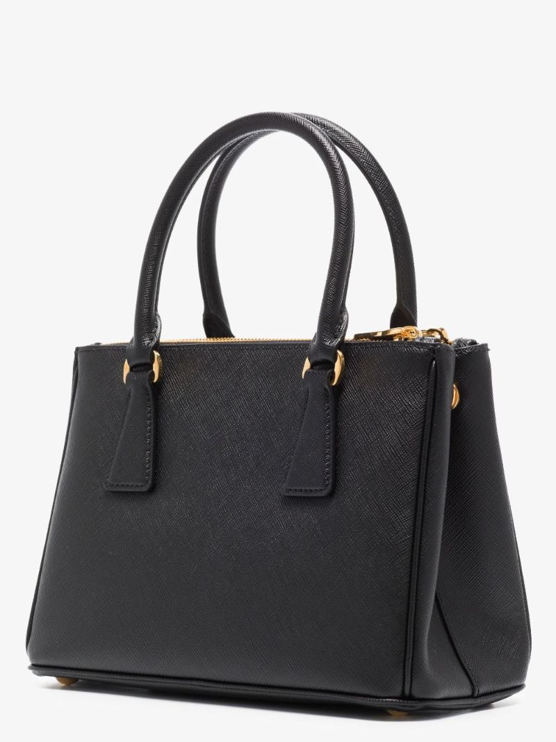 Black Galleria Mini Saffiano Leather Tote Bag