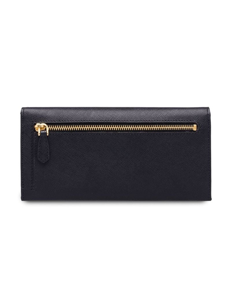 Black Logo Plaque Continental Leather Wallet