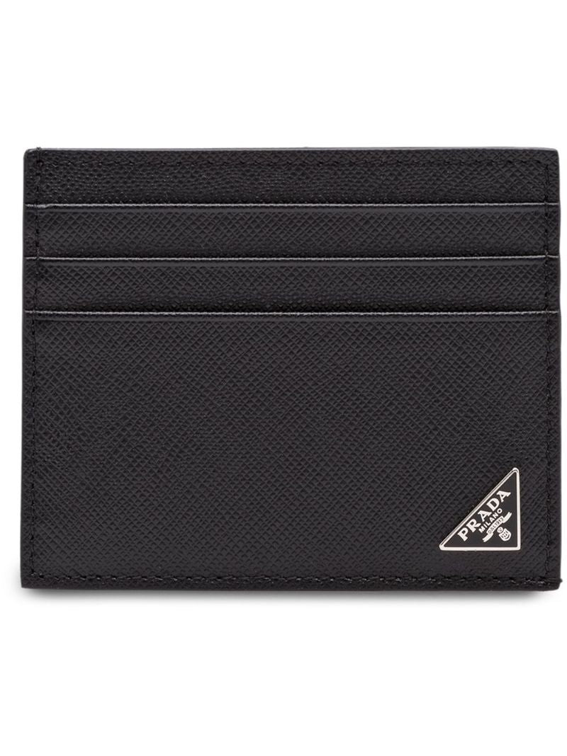 Black Logo Leather Card Holder