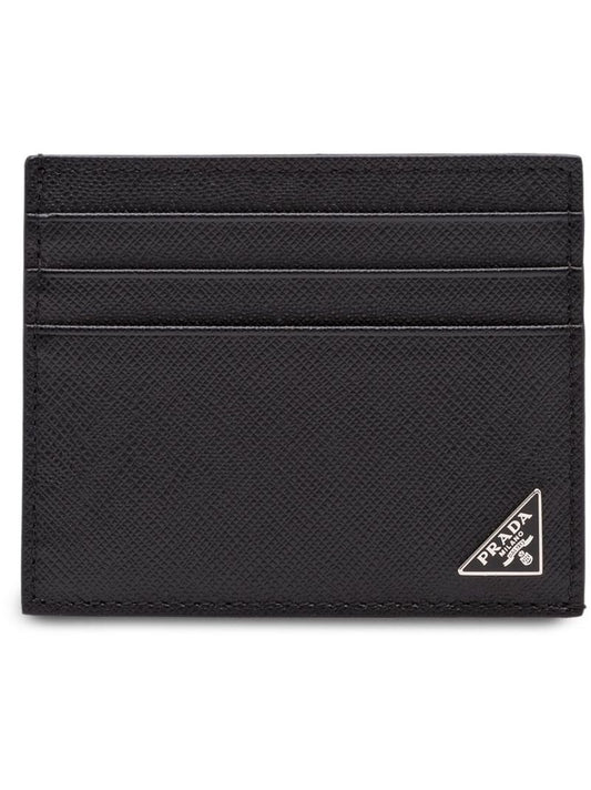 Black Logo Leather Card Holder