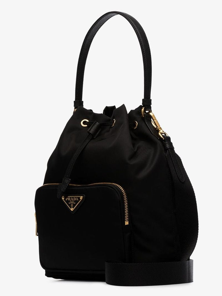 Logo-plaque Drawstring Shoulder Bag
