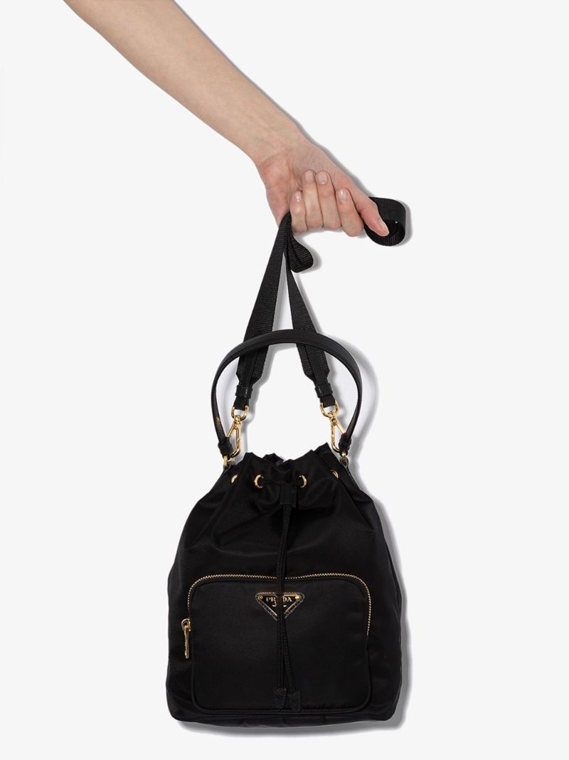 Logo-plaque Drawstring Shoulder Bag