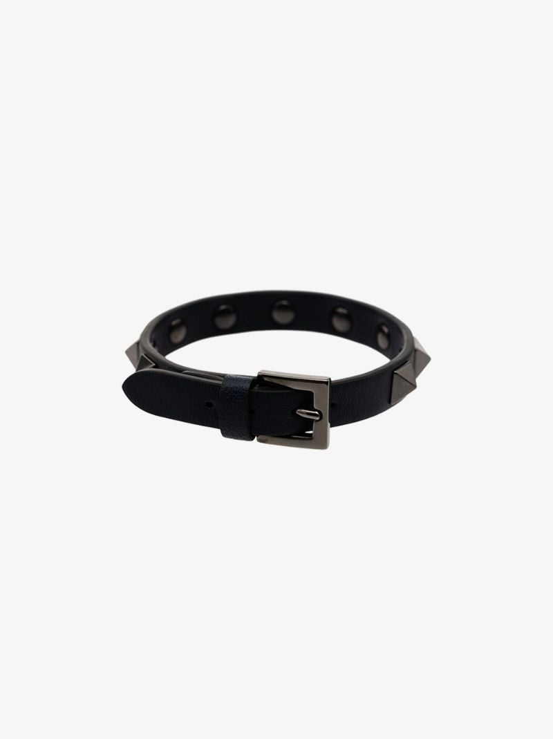 Val Lthr Stud Brclt Blu