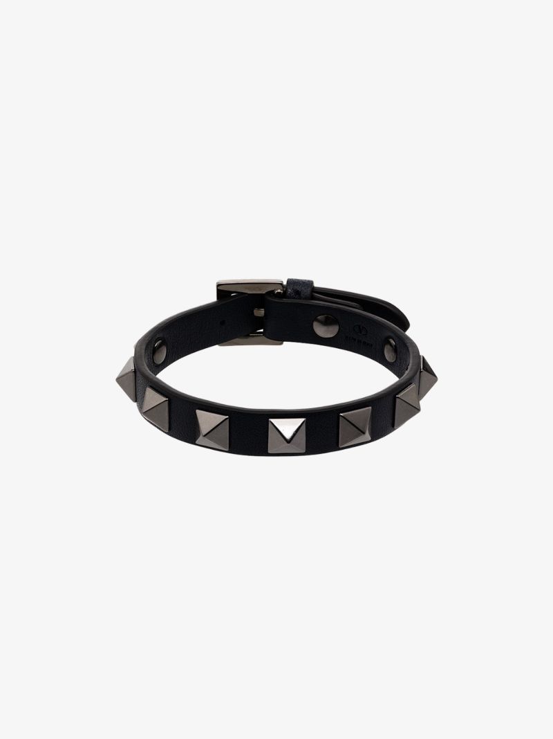 Val Lthr Stud Brclt Blu