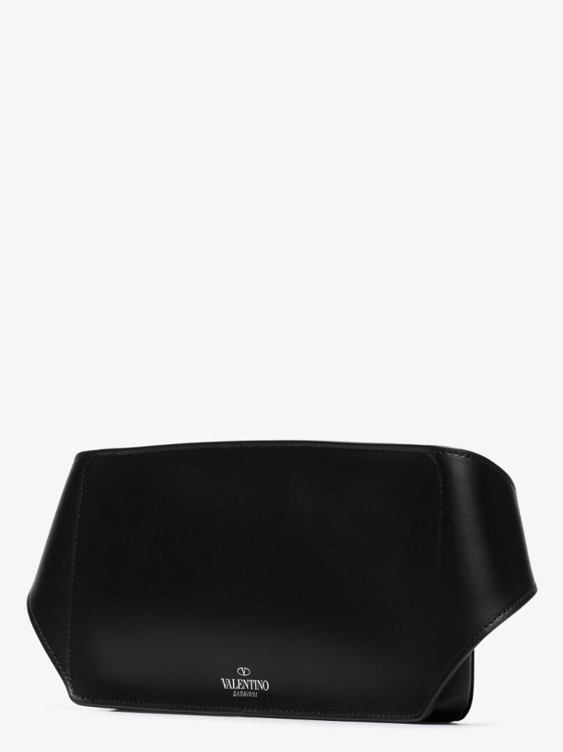 Black Vltn Leather Cross Body Bag