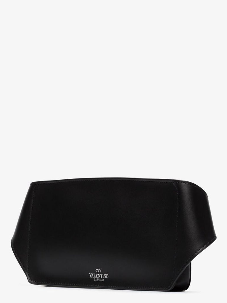 Black Vltn Leather Cross Body Bag