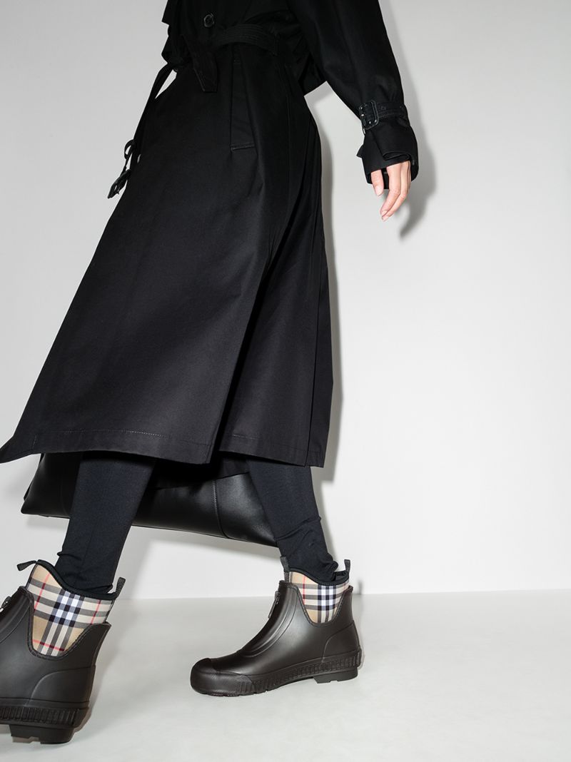 Black Vintage Check Ankle Boots