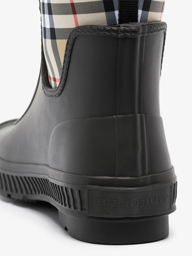 Black Vintage Check Ankle Boots