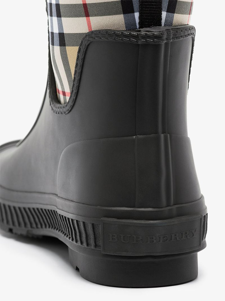 Black Vintage Check Ankle Boots
