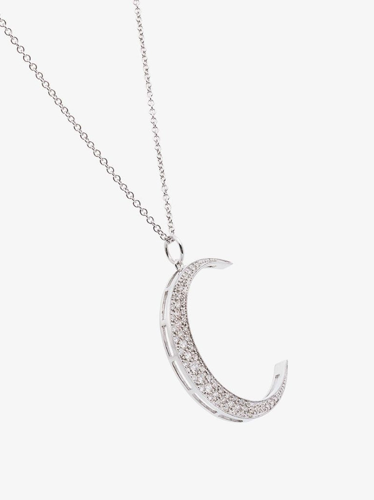 18k White Gold Luna Diamond Necklace
