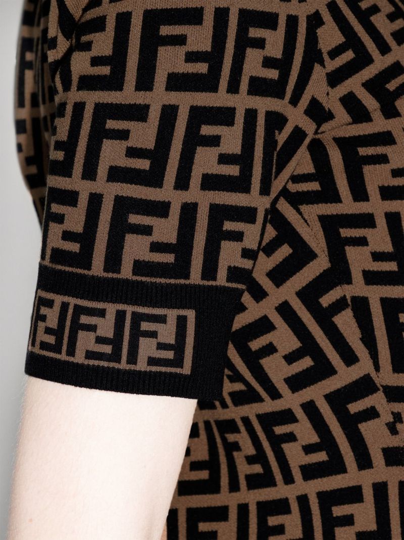 Ff-logo Knitted Midi Dress