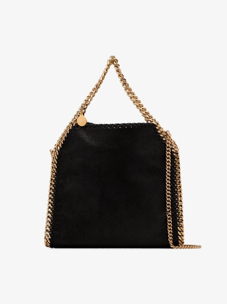 Black Falabella Mini Faux Leather Tote Bag