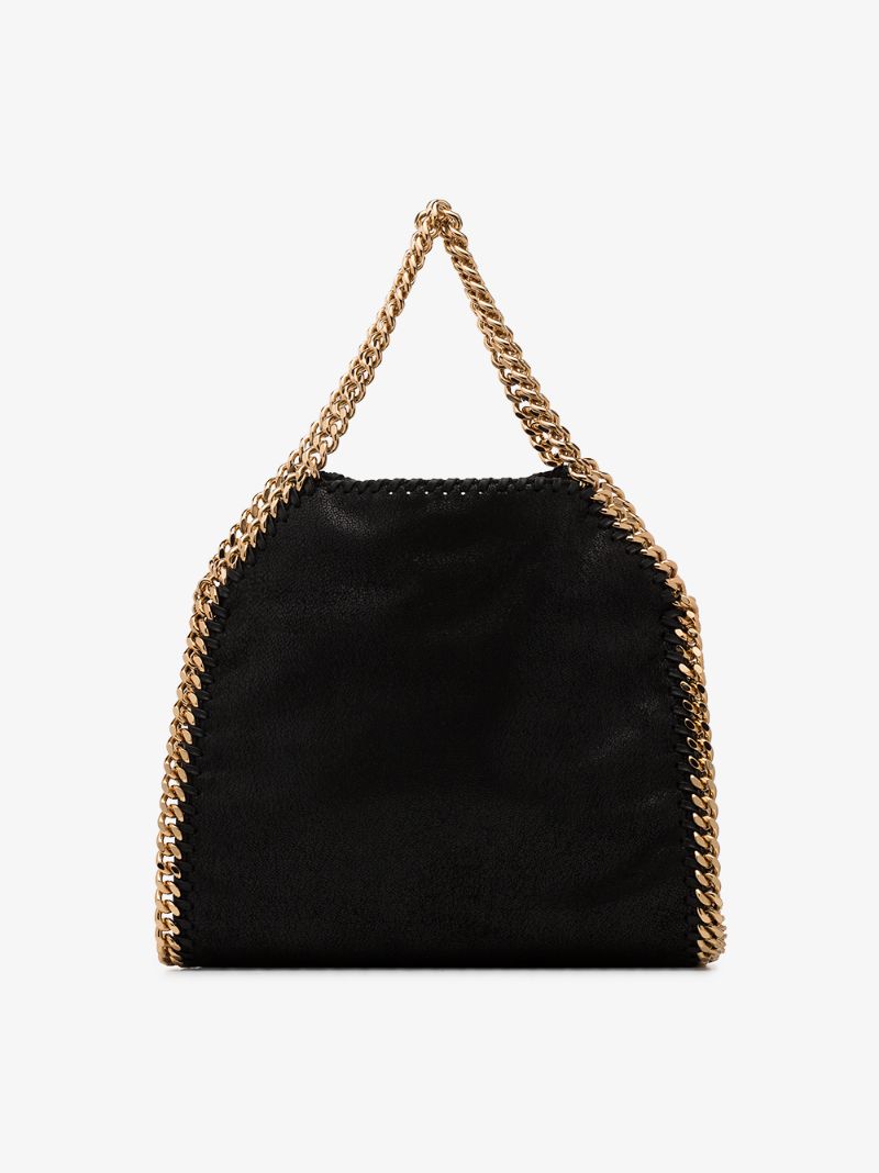 Black Falabella Mini Faux Leather Tote Bag