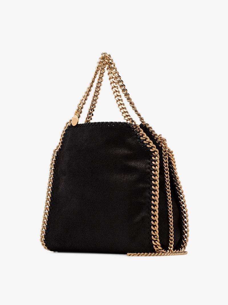 Black Falabella Mini Faux Leather Tote Bag