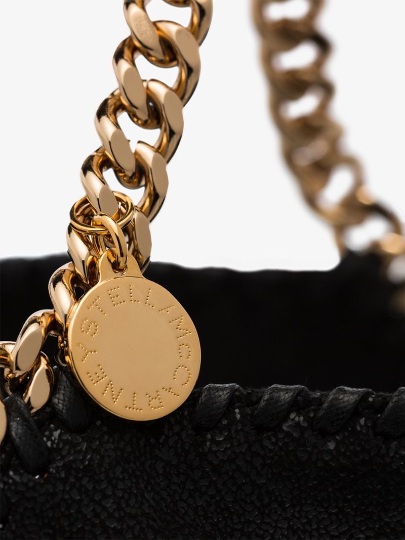 Black Falabella Mini Faux Leather Tote Bag