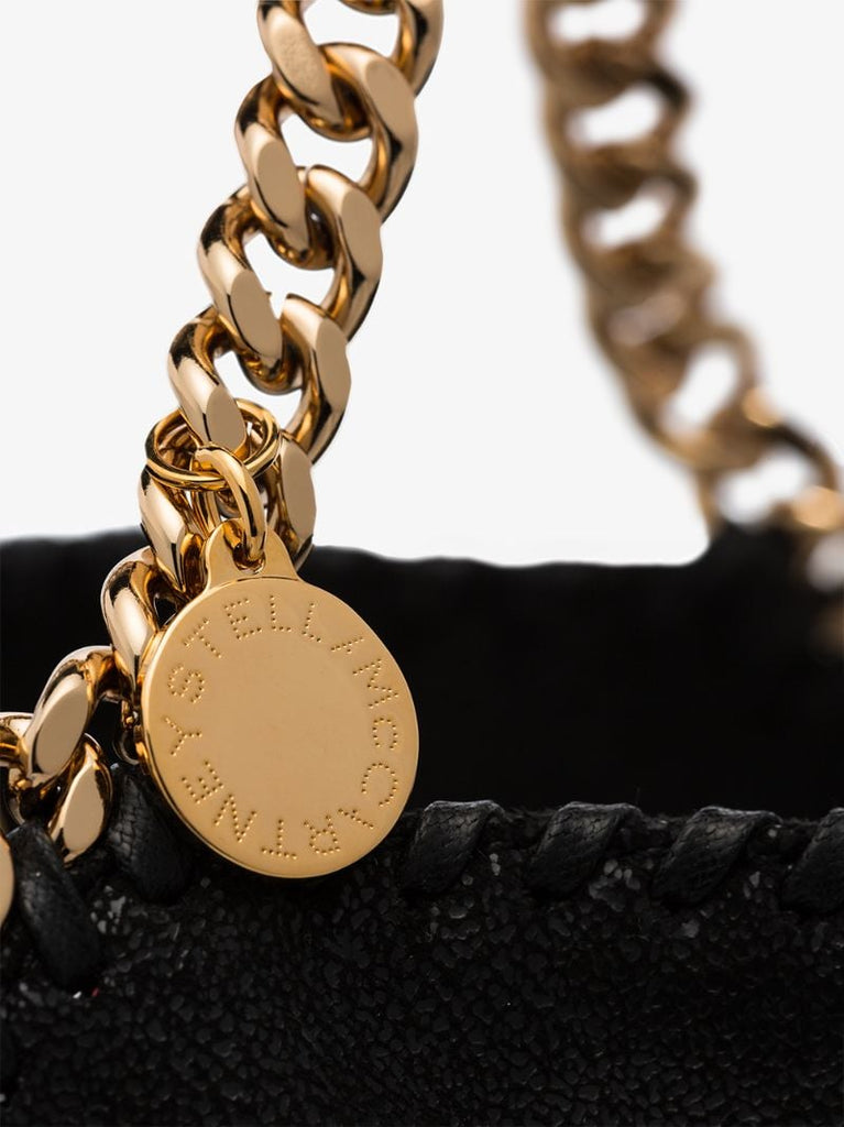 Black Falabella Mini Faux Leather Tote Bag