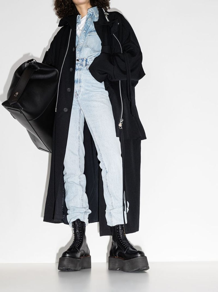 Black Double Stack 60 Leather Boots