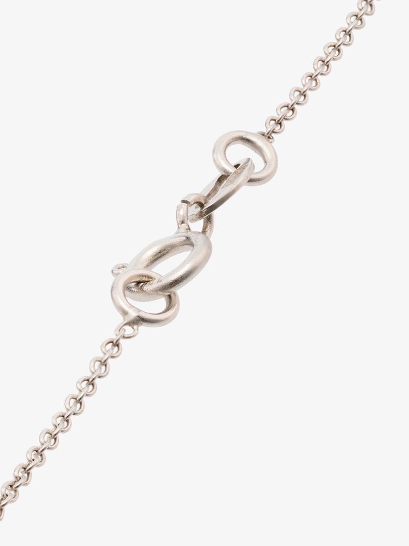 18k White Gold Reverso Mini Rounded Sapphire Pendant Necklace