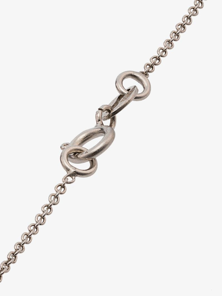 18k White Gold Rounded Sapphire Pendant Necklace