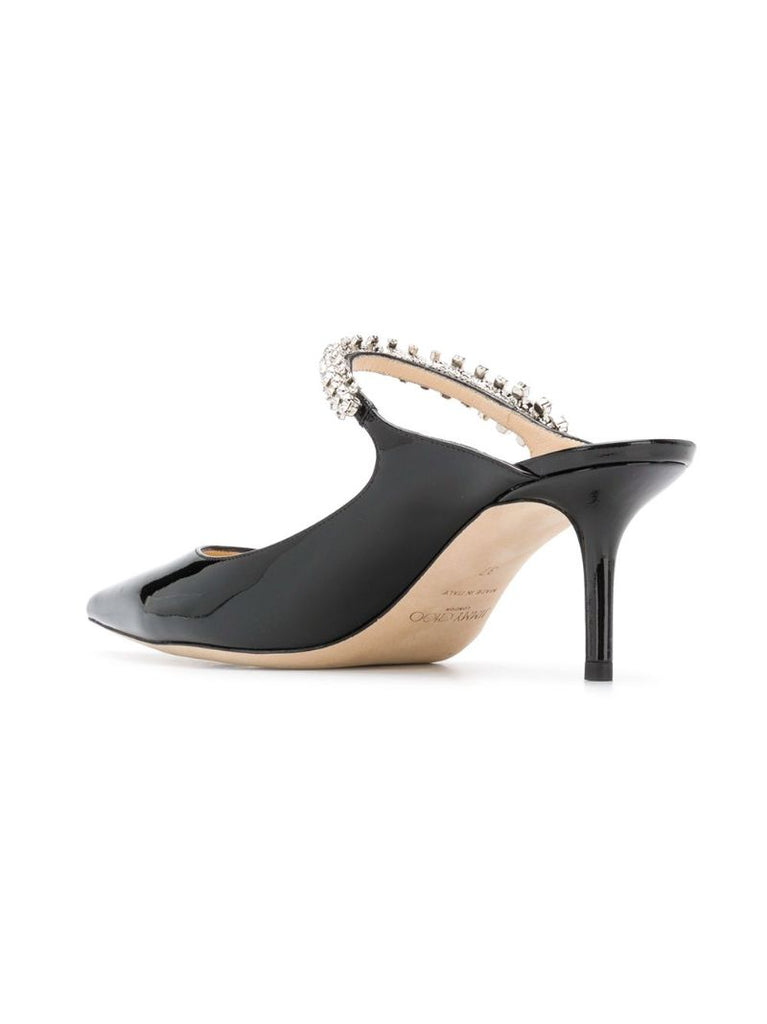 Black Bing 65 Embellished Patent Leather Mules