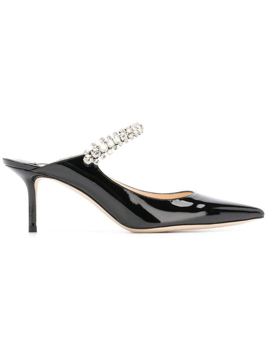 Black Bing 65 Embellished Patent Leather Mules