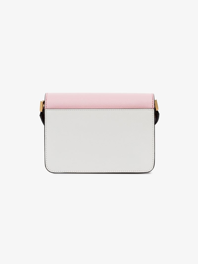 Pink, White and Red Trunk Bicolour Small Leather Shoulder Bag