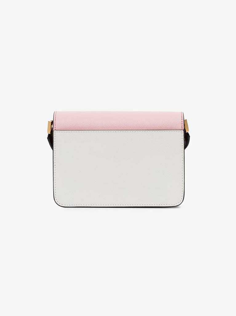 Pink, White and Red Trunk Bicolour Small Leather Shoulder Bag