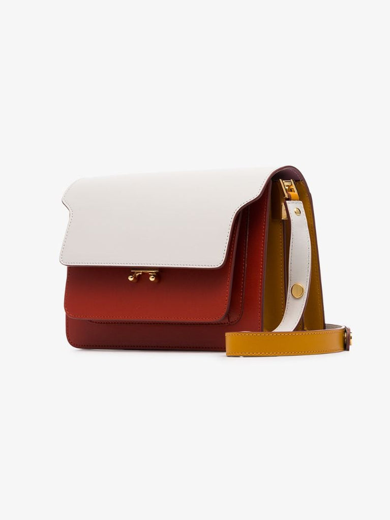 White, Yellow and Red Trunk Small Leather Shoulder Bag