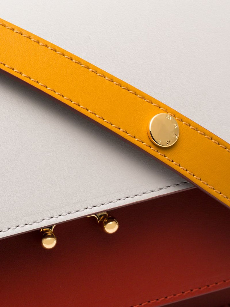 White, Yellow and Red Trunk Small Leather Shoulder Bag
