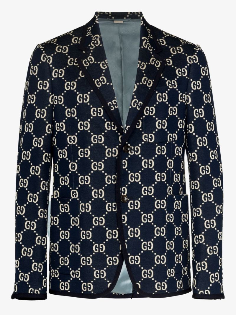 Gg Jacquard Denim Blazer