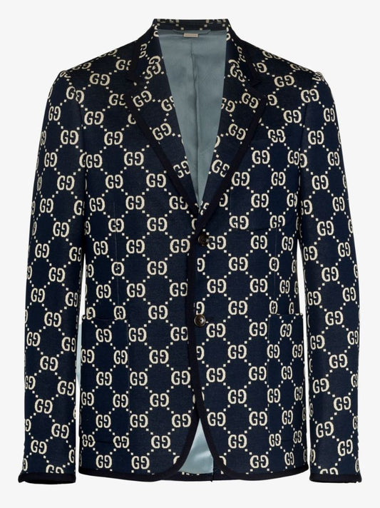 Gg Jacquard Denim Blazer