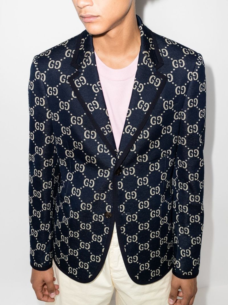 Gg Jacquard Denim Blazer