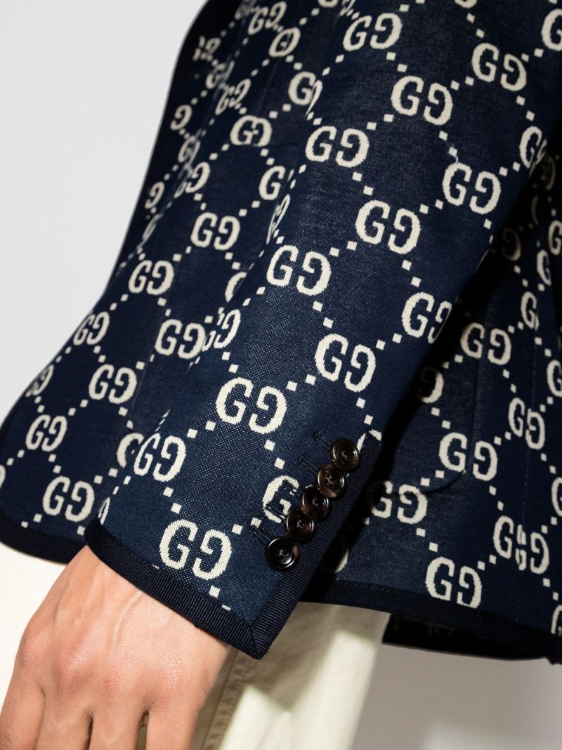 Gg Jacquard Denim Blazer