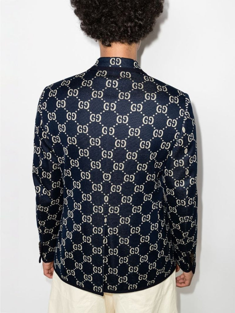 Gg Jacquard Denim Blazer