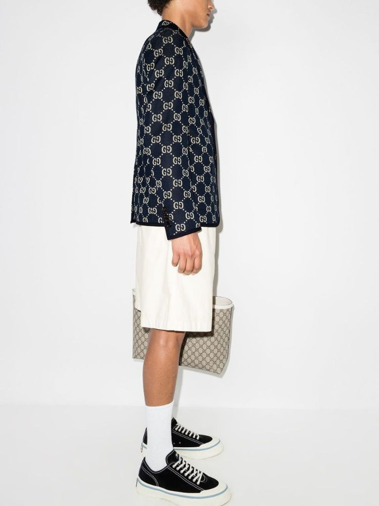 Gg Jacquard Denim Blazer