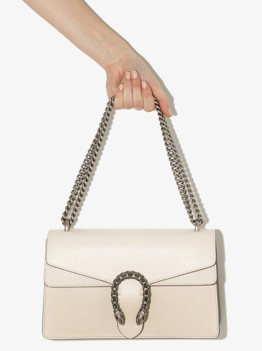 White Dionysus Small Leather Shoulder Bag