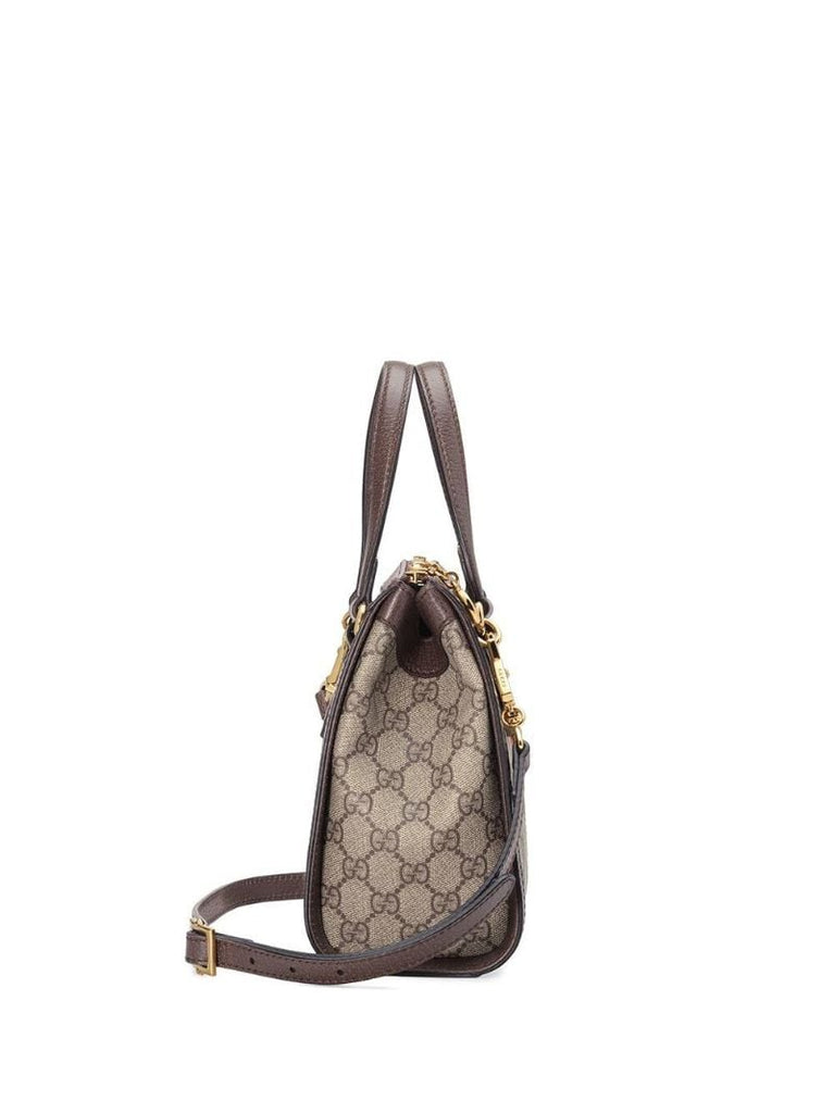Brown Ophidia Gg Supreme Small Tote Bag