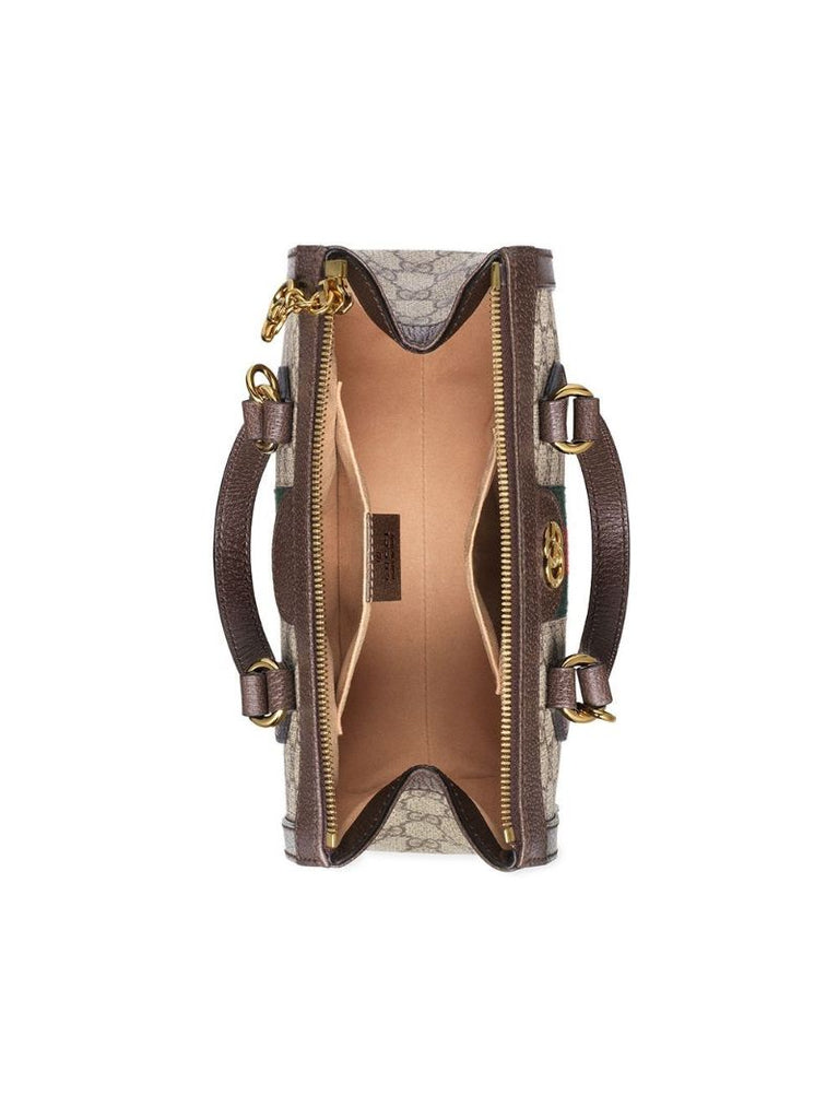 Brown Ophidia Gg Supreme Small Tote Bag