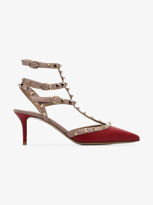 Red Rockstud 65 Caged Pumps