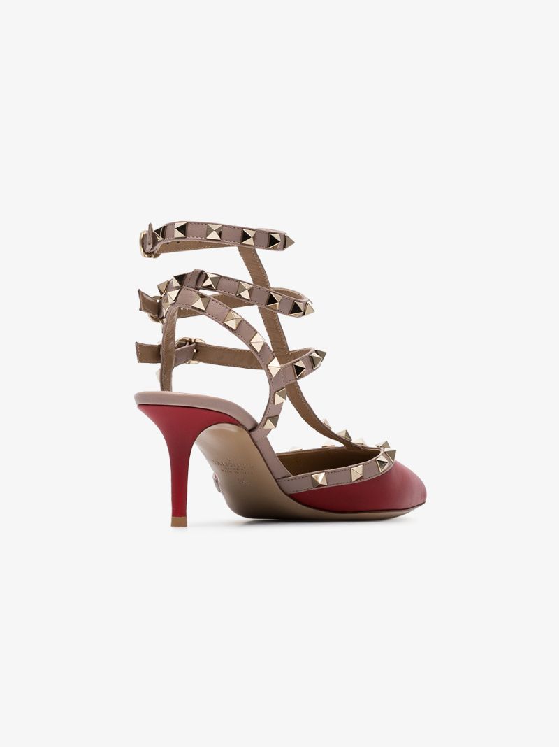 Red Rockstud 65 Caged Pumps