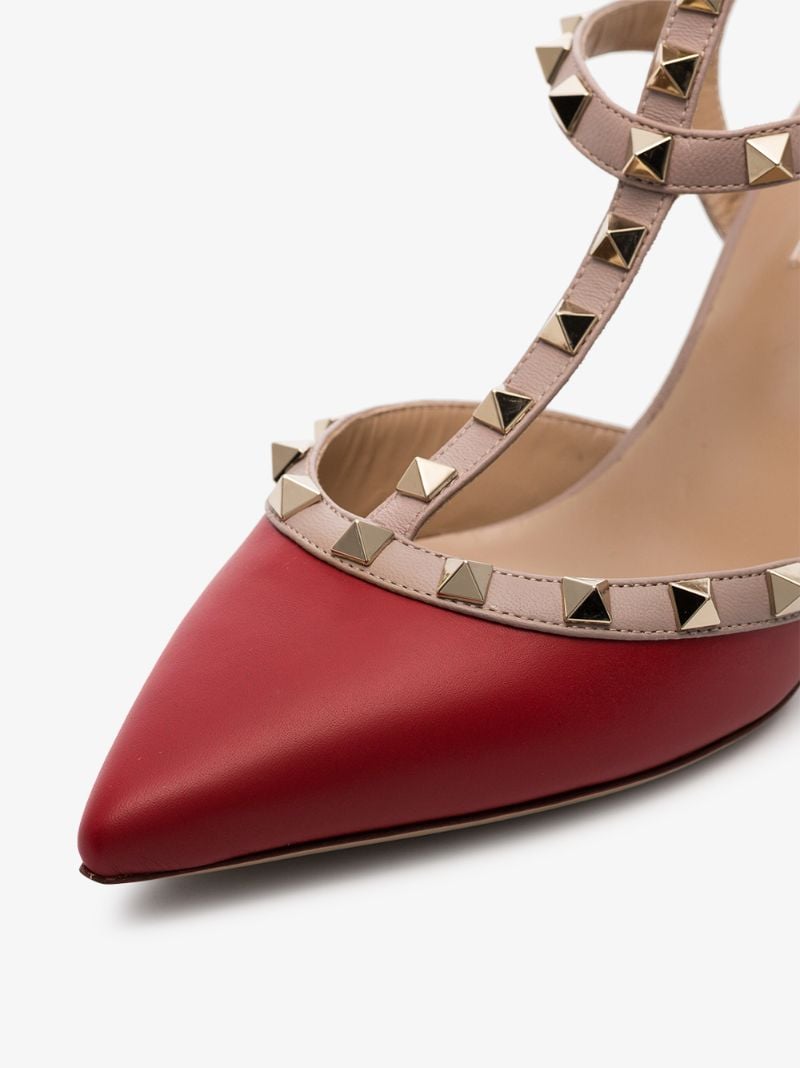 Red Rockstud 65 Caged Pumps