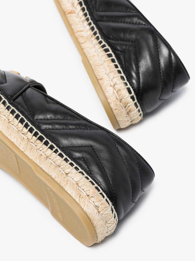 Black Pilar Leather Espadrilles