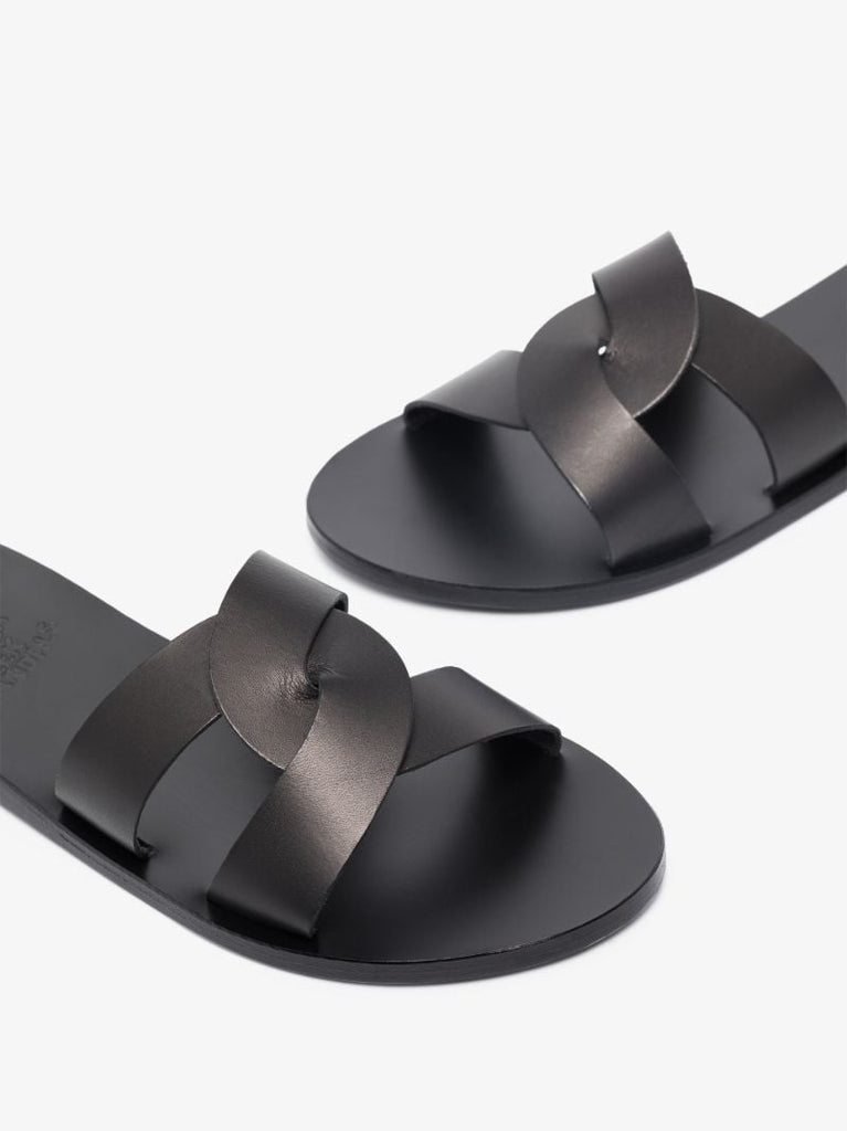 Black Desmos Crossover Leather Sandals