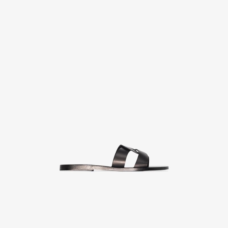 Black Desmos Crossover Leather Sandals