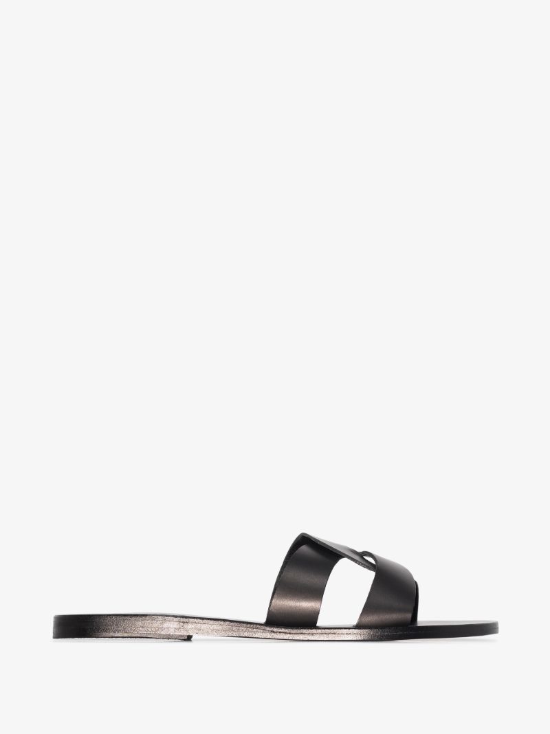 Black Desmos Crossover Leather Sandals