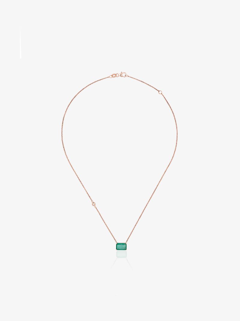 Green Emerald Chain Necklace