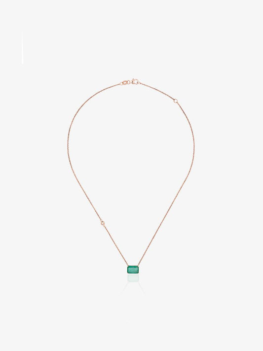 Green Emerald Chain Necklace