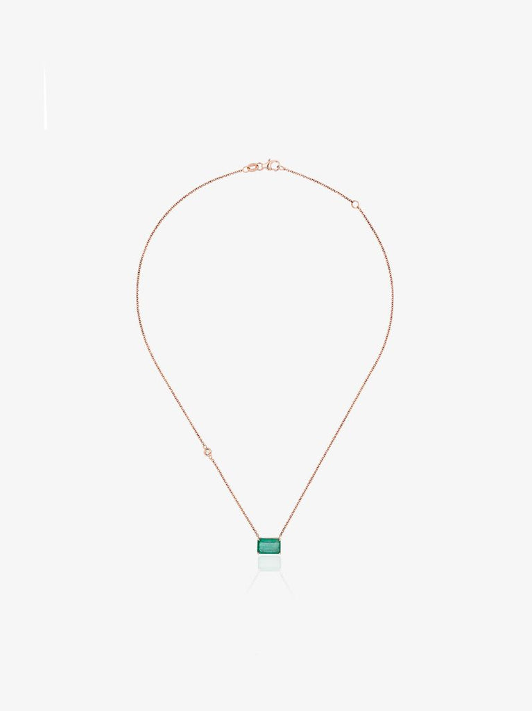 Green Emerald Chain Necklace