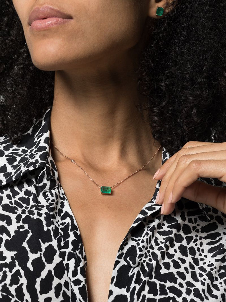 Green Emerald Chain Necklace