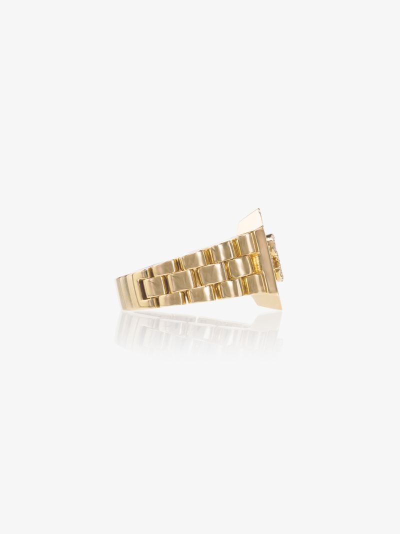 18k Yellow Gold Initial Diamond Signet Ring